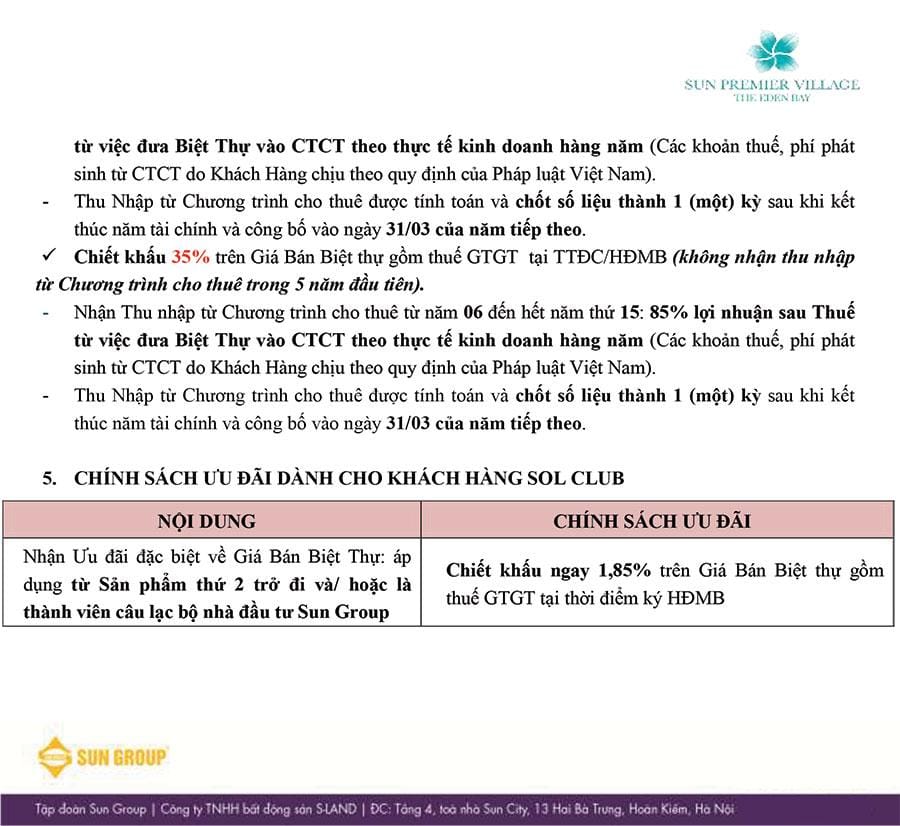 Chính Sách Bán Hàng Biệt Thự The Eden Bay - Phân Khu VIP50