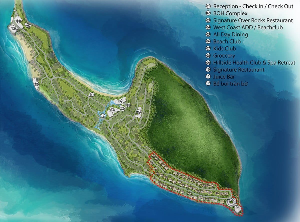 Mặt bằng tổng thể biệt thự đẳng cấp bậc nhất Phú Quốc, Sun Premier Village The Eden Bay.