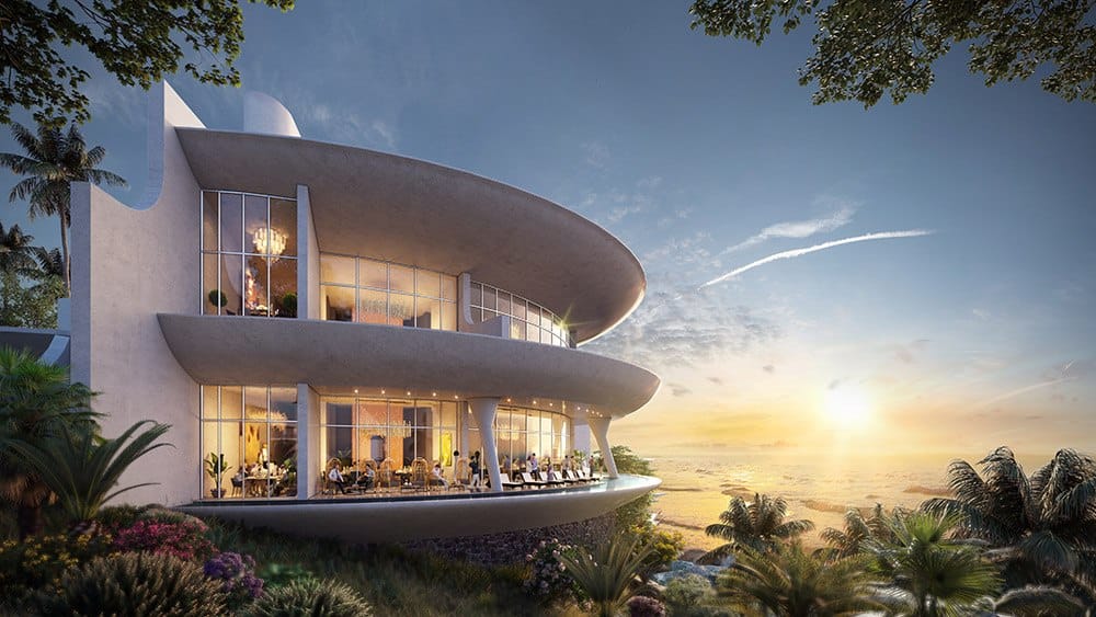 Ngắm hoàng hôn tại thà hàng Private Club thượng lưu trên ghềnh đá của The Eden Bay.