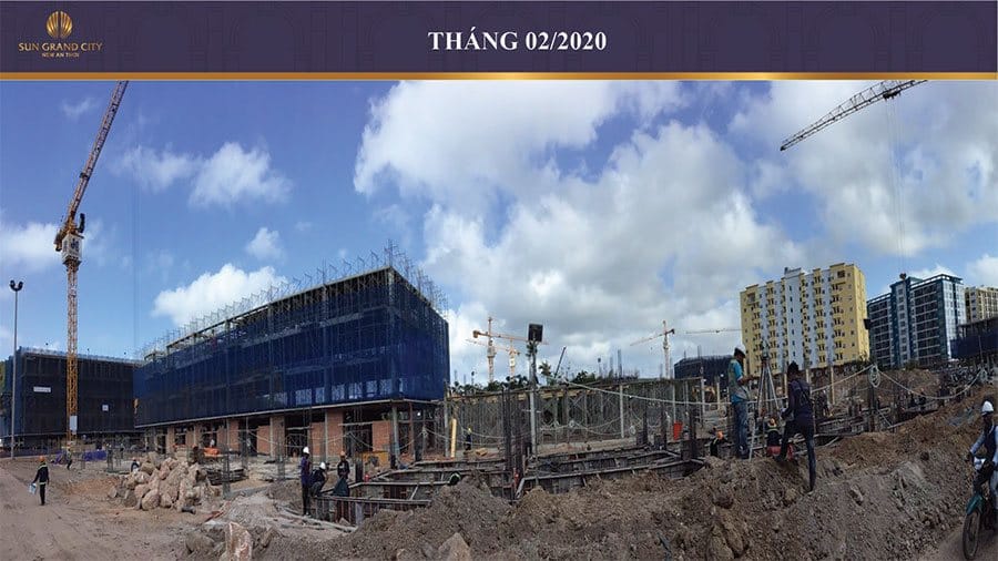 Tiến độ xây dựng Sun Grand City New An Thới Nam Phú Quốc tháng 02/2020