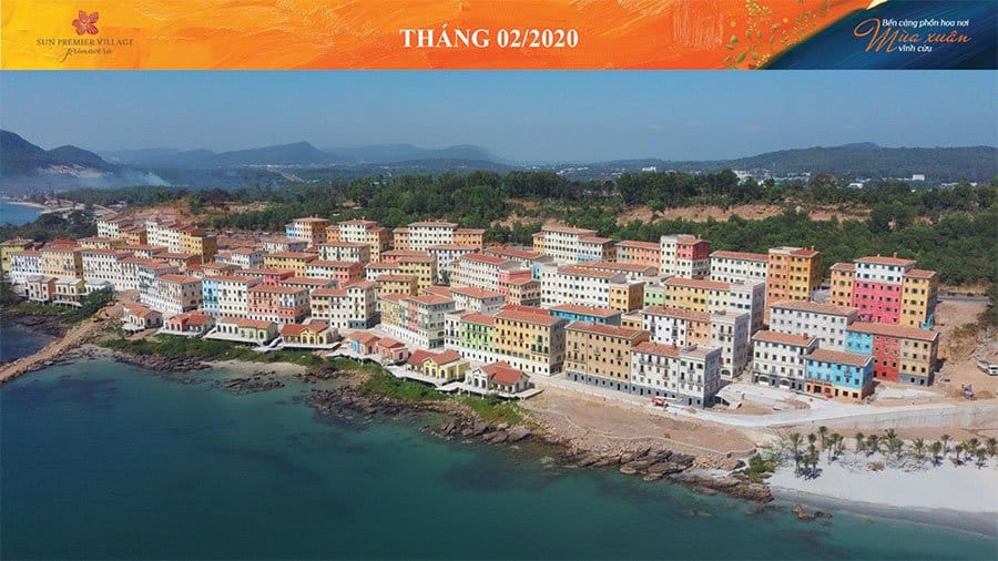 Tiến độ xây dựng Sun Premier Village Primavera Shophouse Địa Trung Hải tháng 02/2020.