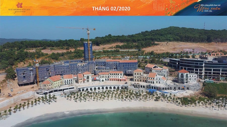 Tiến độ xây dựng Sun Premier Village Primavera Shophouse Địa Trung Hải tháng 02/2020.