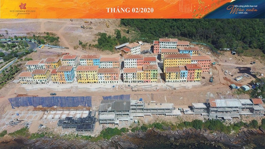 Tiến độ xây dựng Sun Premier Village Primavera Shophouse Địa Trung Hải tháng 02/2020.