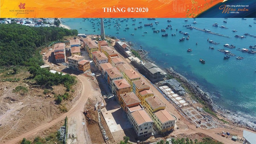 Tiến độ xây dựng Sun Premier Village Primavera Shophouse Địa Trung Hải tháng 02/2020.
