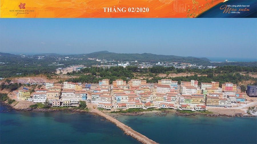 Tiến độ xây dựng Sun Premier Village Primavera Shophouse Địa Trung Hải tháng 02/2020.