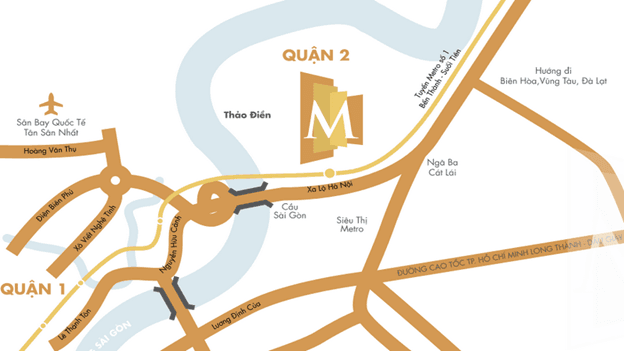 Masteri Thảo Điền - Khu dân cư cao cấp mặt tiền đường Võ Nguyên Giáp 6 Vị trí căn hộ Masteri Thảo Điền