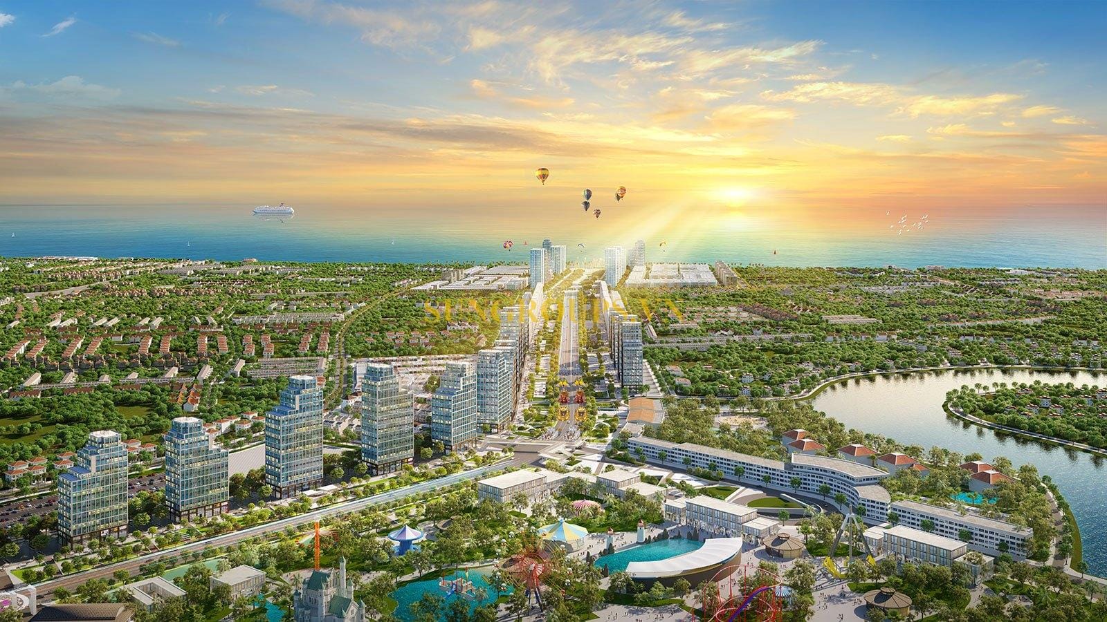 Sun World bao gồm công viên nước và công viên chủ đề, liền kề bên đại đô thị Sun Grand Boulevard.