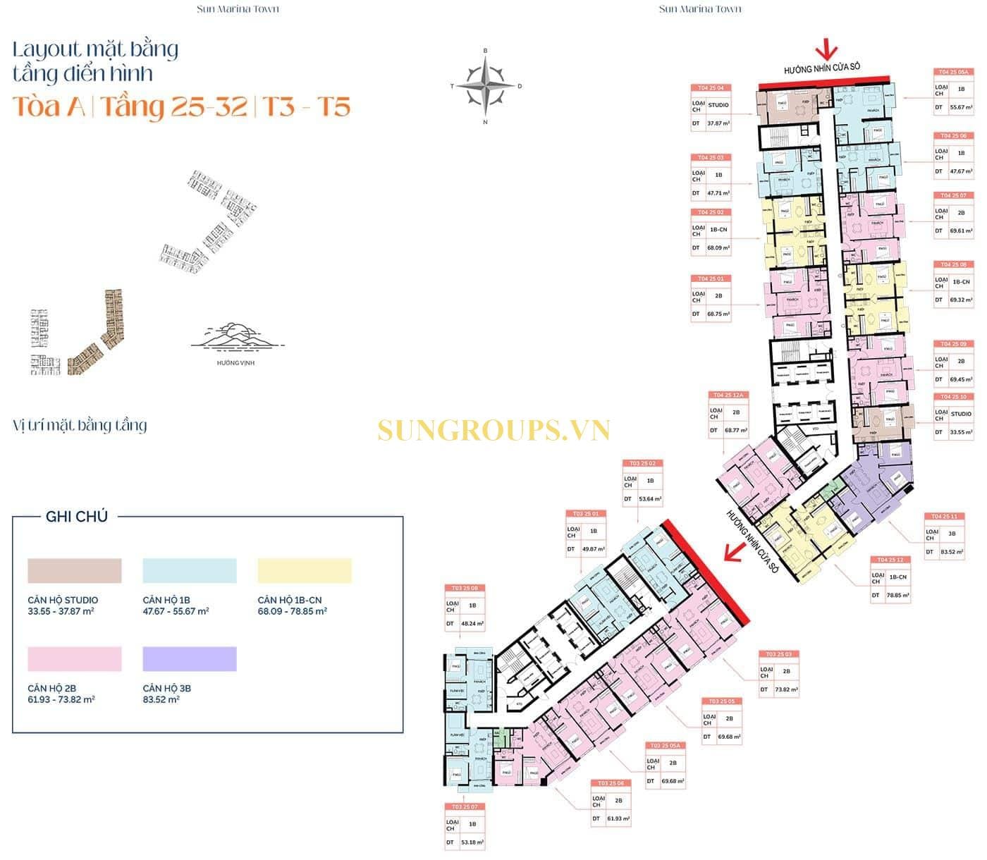 Mặt bằng tầng điển hình tòa A, từ tầng 25 đến tầng 32, T3 và T5. Mặt bằng tầng điển hình tòa A, từ tầng 25 đến tầng 32, T3 và T5.