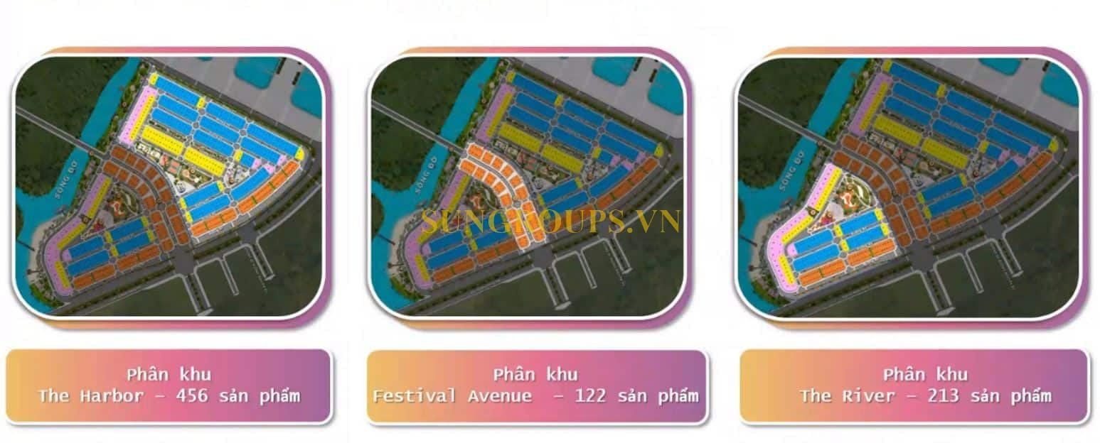 Mặt bằng 3 phân khu tại Sun Riverside Village. Mặt bằng 3 phân khu tại Sun Riverside Village.