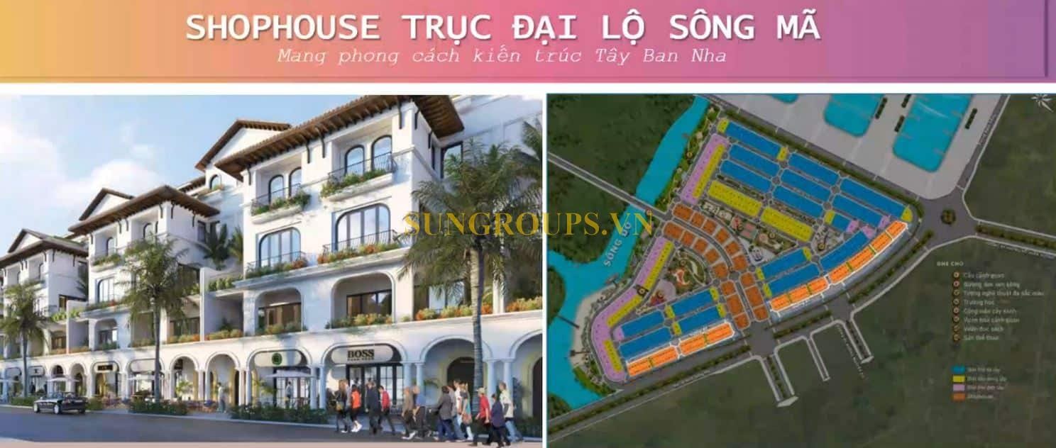 Vị trí shophouse đại lộ Nam Sông Mã.