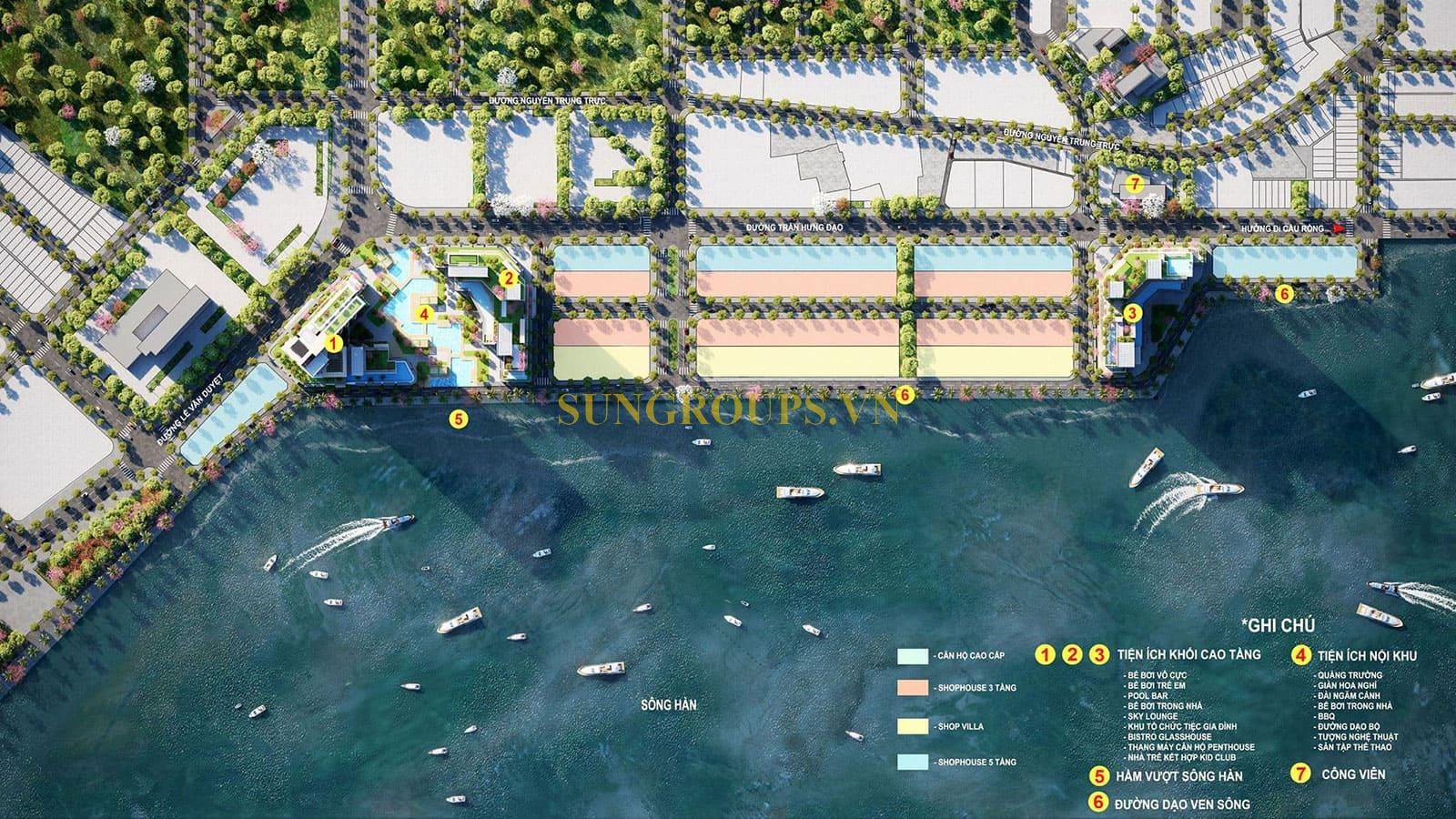 Mặt bằng tổng thể dự án Sun Symphony Residence được phát triển bởi tập đoàn Sun Group.