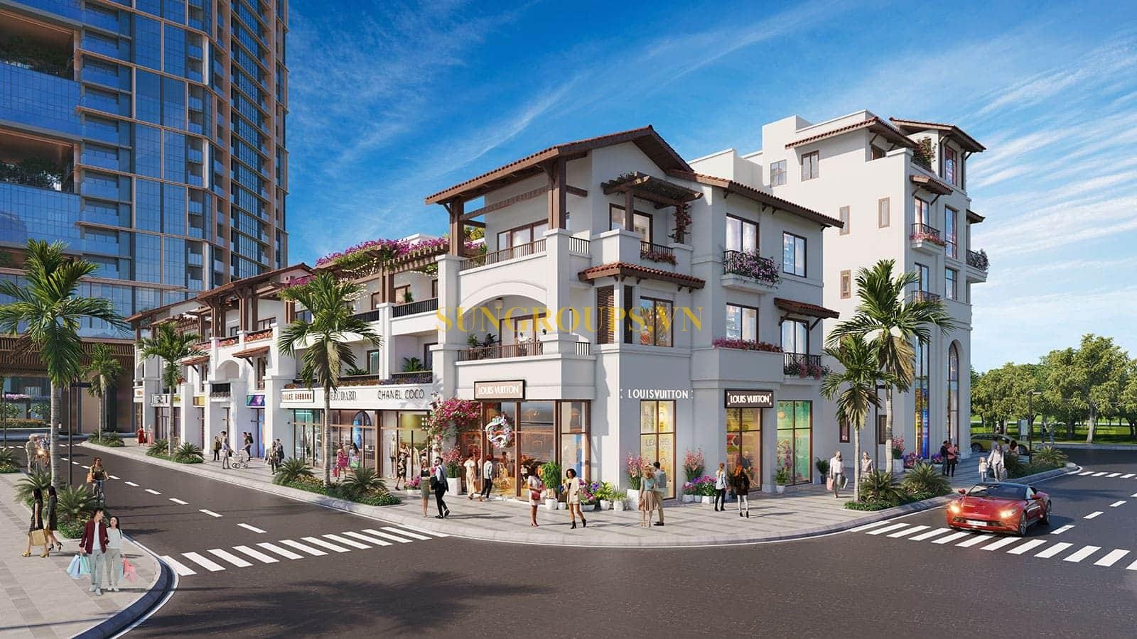 Phối cảnh Shophouse 3 tầng tại dự án Sun Symphony Residence.