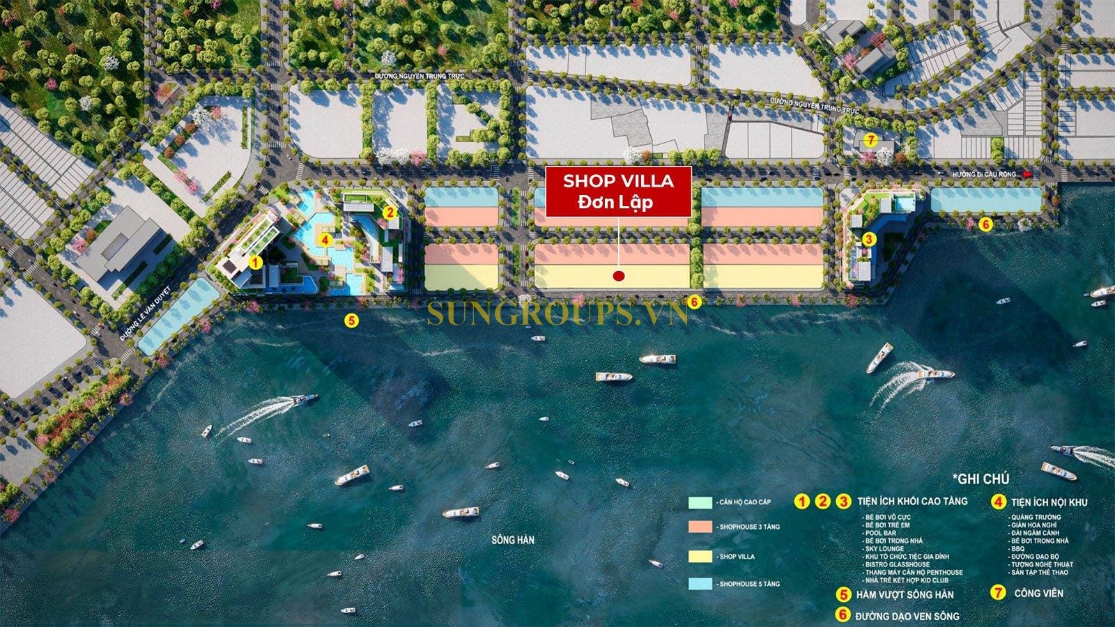 Mặt bằng vị trí Biệt thự đơn lập tại Sun Symphony Residence Đà Nẵng.