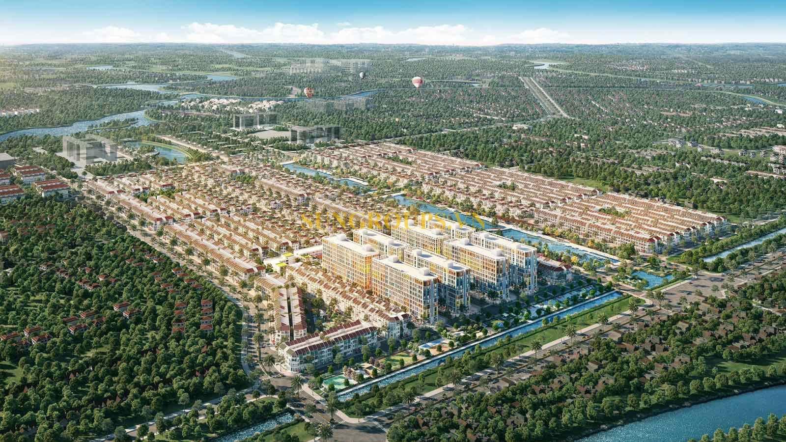 Điểm nhấn đặc biệt của Sun Urban City Hà Nam là những căn biệt thự song lập sang trọng, được thiết kế theo phong cách hiện đại, tinh tế.
