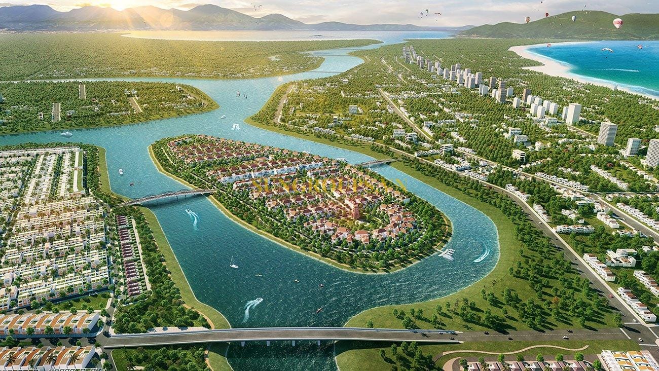 Nằm trên môt hòn đảo biệt lập, mang đến cho cư dân không gian sống riêng tư, đẳng cấp.
