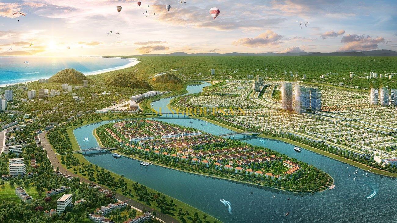 Hướng từ dự án Sunneva nhìn về Ngũ Hành Sơn