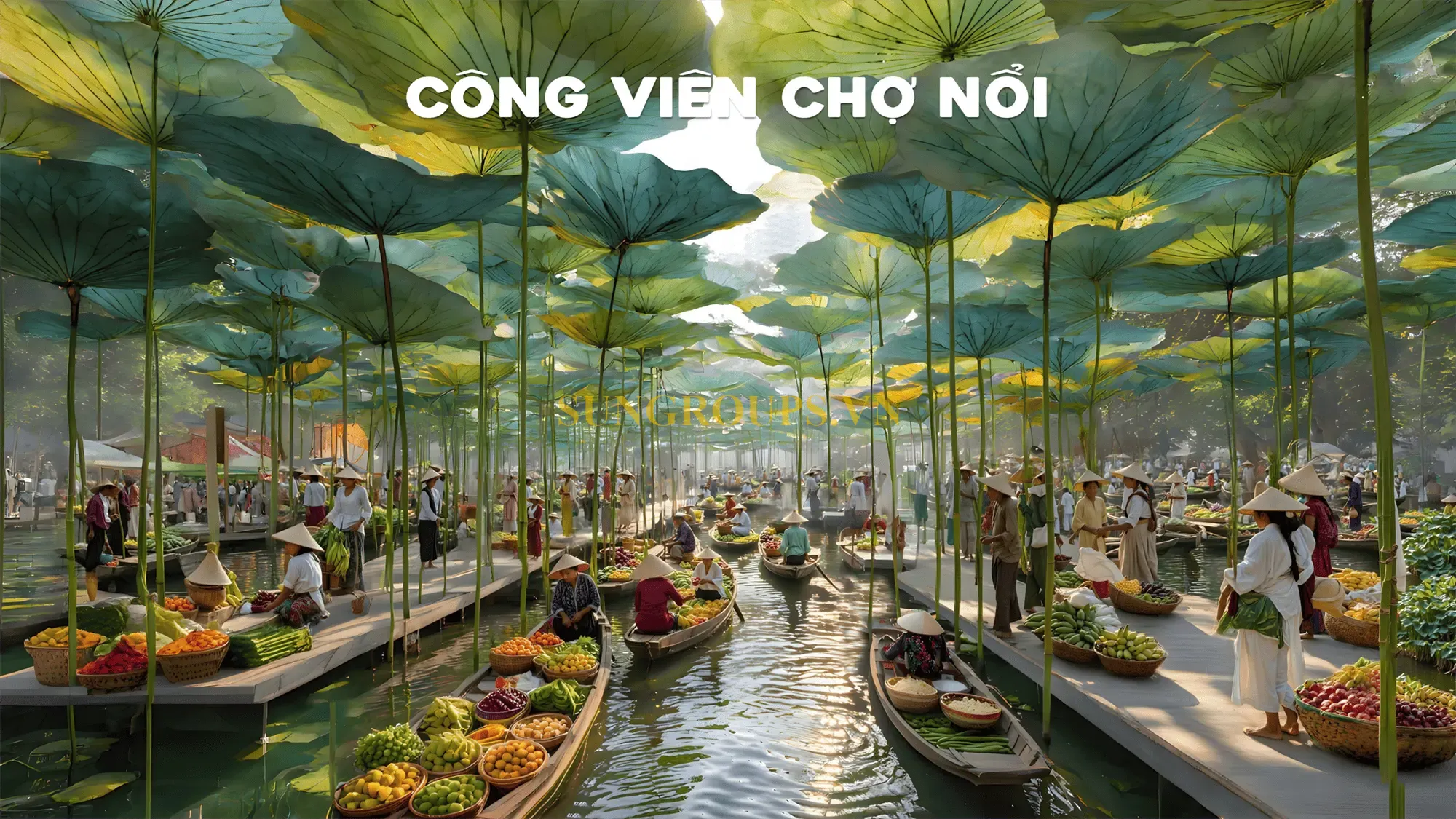 Công viên chợ nổi đầu tiên tại Khánh Hòa, Charmora City tái hiện nét văn hóa sông nước đặc trưng miền Nam.