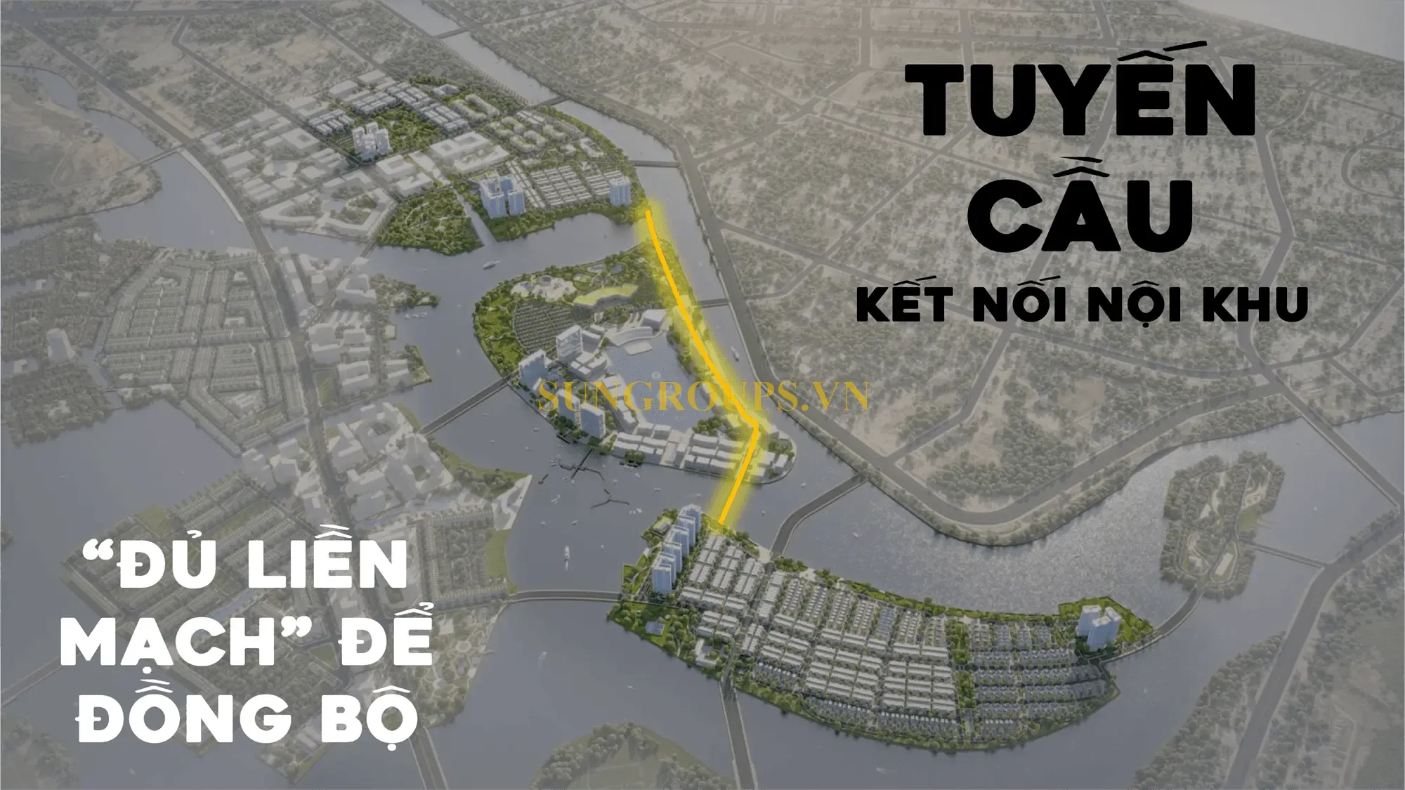Hệ thống tuyến cầu "Dự Liên Mạch" đồng bộ tại Charmora City, kết nối liền mạch ba phân khu trong toàn dự án.