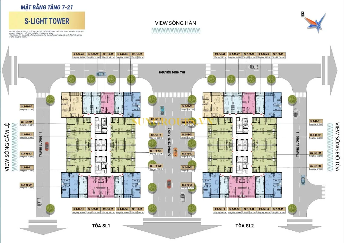 S-Light Tower 10 Mặt bằng dự án S-Light Tower – Tuyệt tác quy hoạch giữa lòng Nam Đà Nẵng